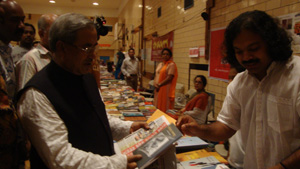 Cultural Minister and Hassanal Abdullah at the Book Fair